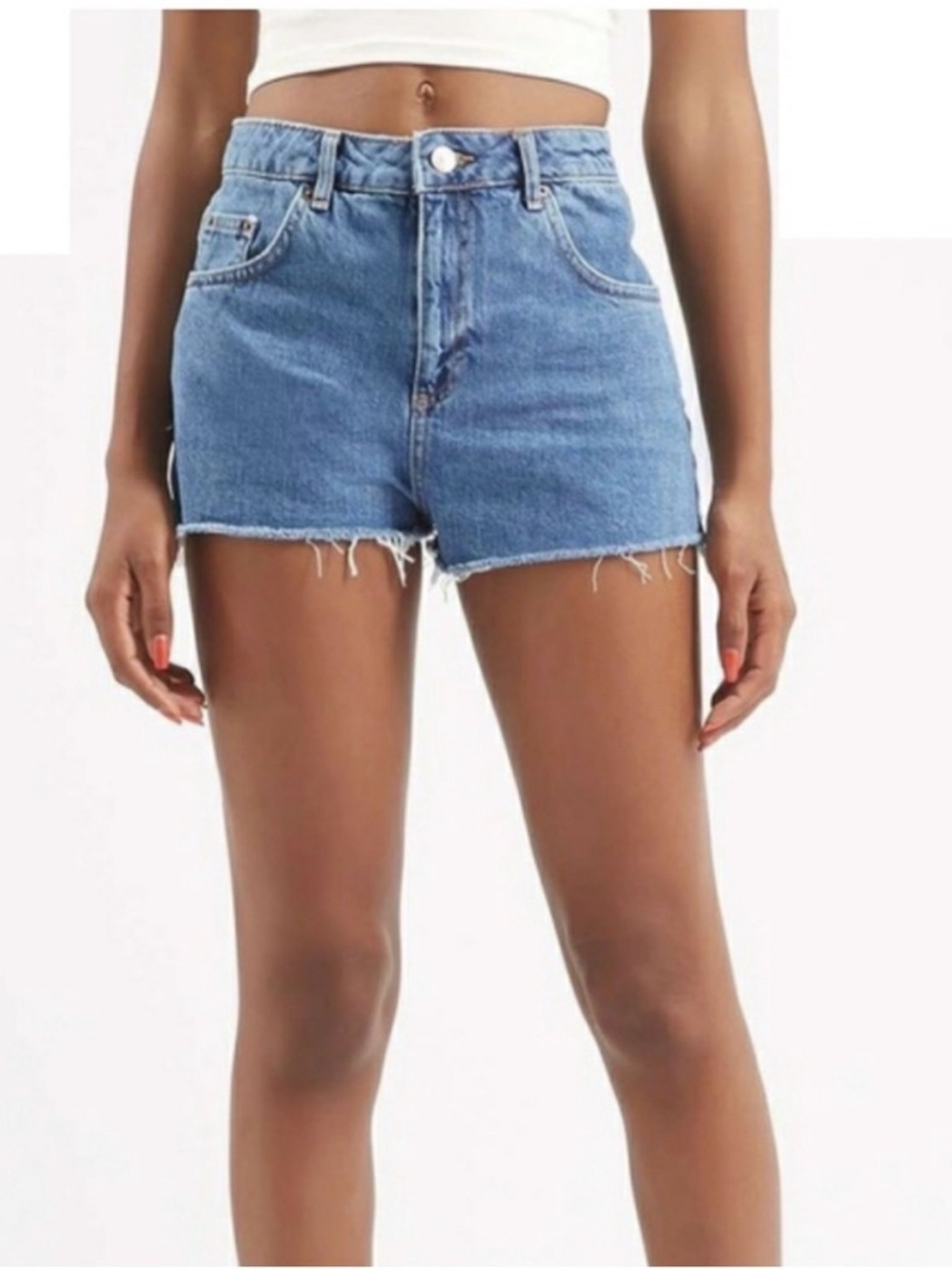 Topshop Moto Mom Denim Shorts High Waisted Sz 12